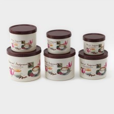 A set of cans for bulk products, 6 pcs: 0.15 l, 0.3 l, 0.4 l, 0.5 l, 0.8 l, 1 l, mix