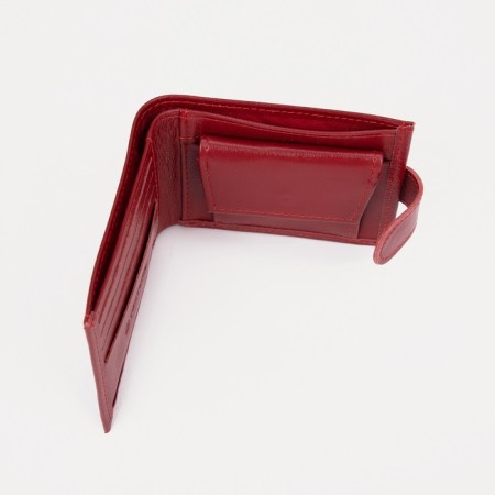 Women's wallet on the Textura button, red color-5