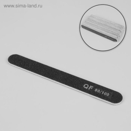 File - emery, abrasiveness 80/100, 18 cm, packing 20 pcs, black color-1