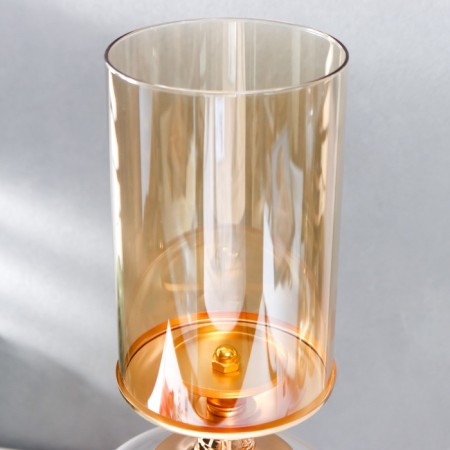 Summary Metal, glass for 1 candle "Elegant Cup" gold 42x17x17 cm-5