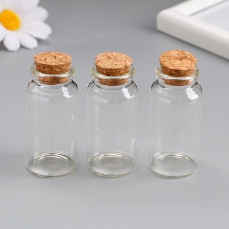 Decor for creativity Glass "A bottle with a cork" set of 3 pcs 25 ml 6x3x3 cm