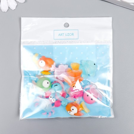 Decor for creativity plastic "Aquarium fish with big eyes" set of 10 pcs 2.5x2 cm-3