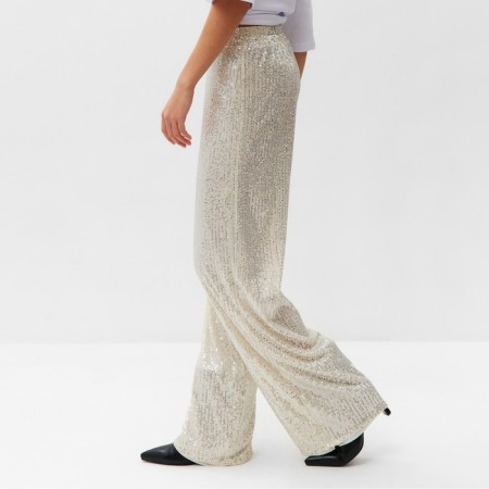 Women's trousers from sequins Mist, p.44, silver-2
