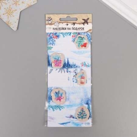 Sticking with a volumetric element "New Year. Snowfall" 7x15.2 cm-6