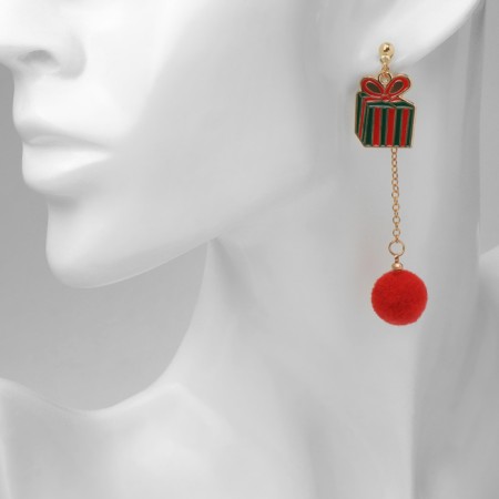 New Year! Earrings "New Year" bear, colored in gold-3