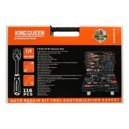 Set of instruments Universal Kingqueen, 72 teeth, 1/2 1/4 ", 116 items-4