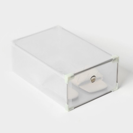 Shoe storage box Large Size sharing 21 × 33.5 × 12 cm, 3 pcs, white color-7