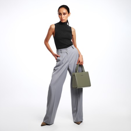 Female bag Textura, tout, average size, khaki color-8