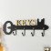 Decorative tree hooks "Key" Black, Mirror 4.5x45x15 cm
