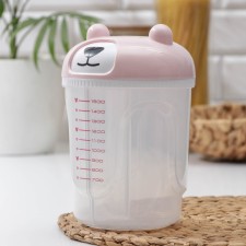 Smooth glass, 3 compartments, with a lid of 1.5 l, color mix