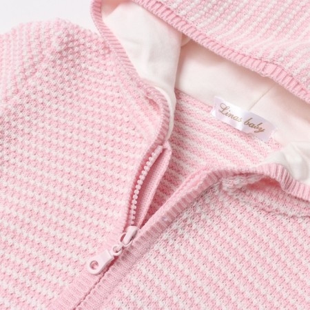Kit for children (jumper, trousers), pink/white color, height 68 cm-3
