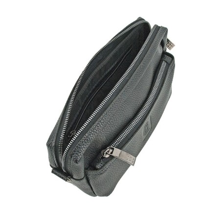 Female bag, genuine leather, black 19x6x12 cm-1