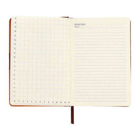 Organizer, A5, 128 sheets, cage, cover of leatherette, with a knife, "patterns", brown-10