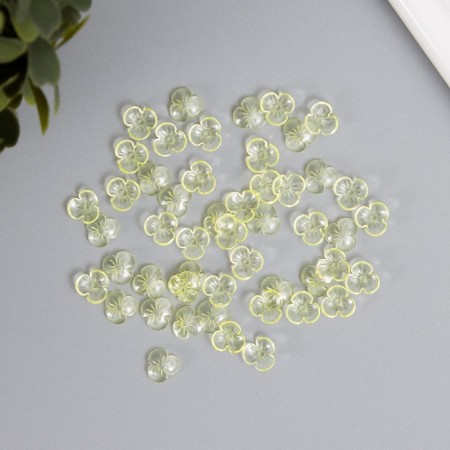 Beads for creativity Plastic "Busy Hat" set 50 pcs Transparent yellow 0.4x1x1 cm-2