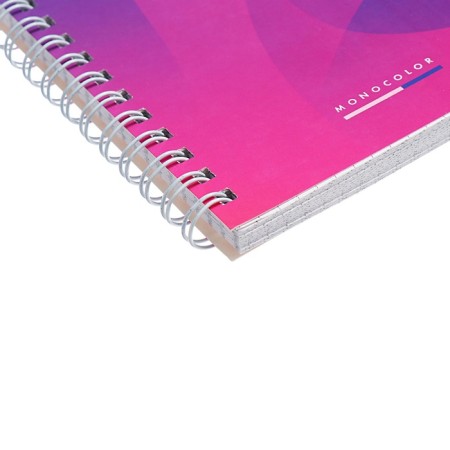 Note book A6, 80 sheets in a cage on the crest of Lite Monocolor, covered Cardboard, OFSET block 60 g/m2, MIX-3