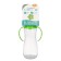 A bottle for feeding, a classic throat, with handles, 250 ml., From 3 months., Green color