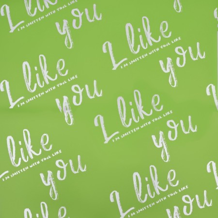 Flower film matte, "I like you", 57x57cm, green mint, 65 μm-2