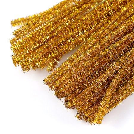 Wire with pile for crafts "Shine", set 50 pcs, size 1 pc: 30 × 0.6 cm, yellow color-3