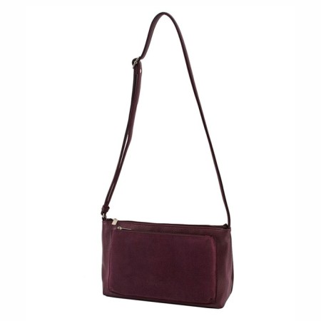 Women's bag (B2800-07140) Artificial leather + suede, burgundy, 1x210x30 cm