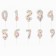 Foil ball 5 "" A set of numbers from 0 to 9 on a stick ", white