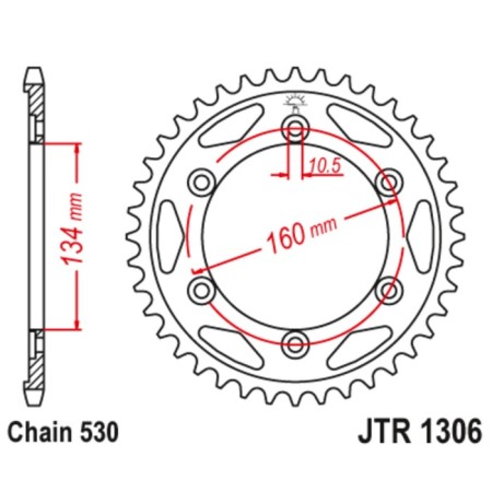 Legal star JTR1306-40, R1306-40, JT SPROCKETS, circuit 530, 40 teeth-1