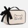 Cosmetic bag with a zipper, with a lining, beige color