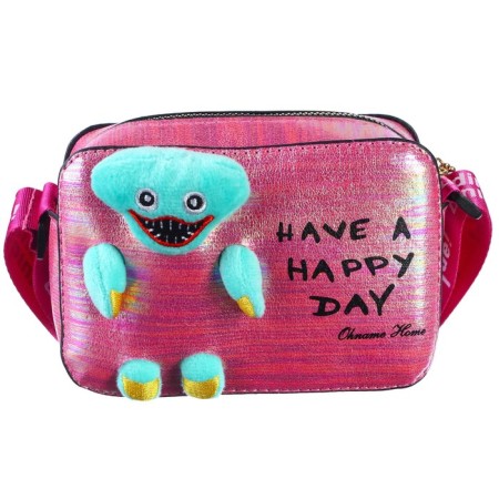 Children's bag with a zipper, 6x11x13 cm, adjustable belt, pink mix-2