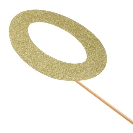 Topper in the cake "Number 0", color gold-1