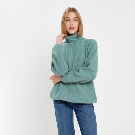 Jumper female minku: casual collection olive color, size 46-3