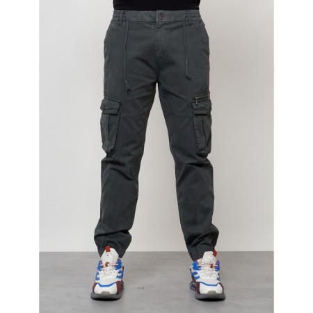 Cargo jeans men, size 44-46, dark gray color