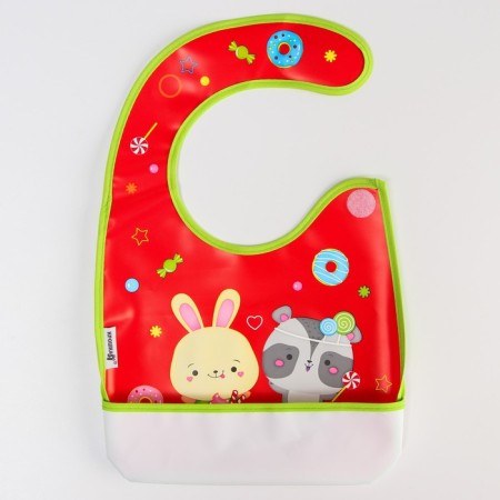 Candy Bar feeding bib with Velcro, with a pocket-2