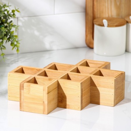 Standing for bottles of shares, 24.5 × 17 × 6.2 cm, bamboo-1