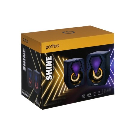 Computer speakers 2.0 Perfeo Shine, 2x3, USB, LED backlight, black-10