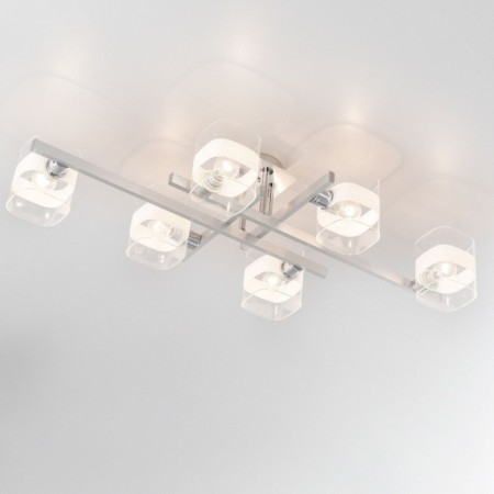 Ceiling Citilux “Virta” CL139260, 86x40x18.5 cm, 6x60W, E14, Gray color-1