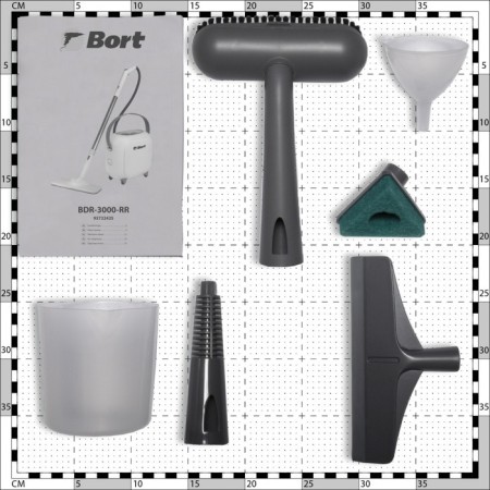 Steam cleaner Bort BDR-3000-RR, 1600 watts, 45 g/min, 1.2 l, 4 bar, heating 480 seconds, white-3