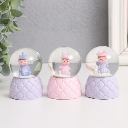 Souvenir Polystone Water Ball Light "Baby Dinosaurus" MIX 4x4x6.7 cm