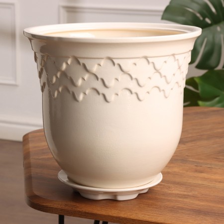 Pot Flower Uta No. 2, white 5.5 l
