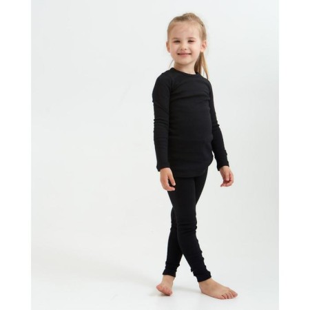Children's thermal underwear (longshit, leggings) Black color, height 128 cm-4