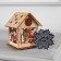 Christmas tree toy "House with a snowman", from batteries, a glow of warm white
