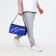 Sports bag with zipper, long belt, black color/cornflower
