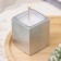 Candle "Square" in the candlestick of gypsum, 5x6cm, silver