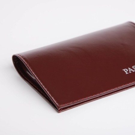 Cover for passport, burgundy color-3