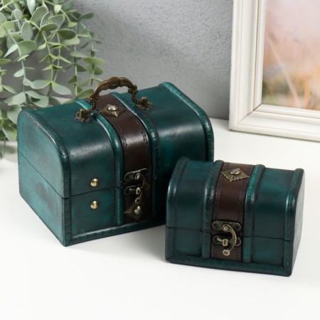 Casket tree "Romb" set 2 pcs Blue 7.8x1.8x8 cm 11x15.7x11.5 cm