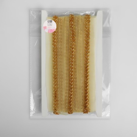 Decorative braid with beads, 35 mm, 4.5 ± 0.5 m, gold color-2