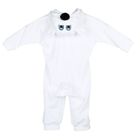 Carnival costume for kids “White Bear” with blue scarf, velor, cotton, height 74-92 cm-5