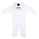 Carnival costume for kids “White Bear” with blue scarf, velor, cotton, height 74-92 cm