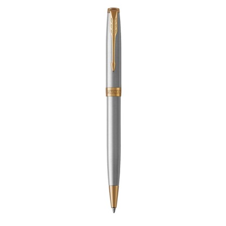 Ballpoint pen Parker Sonnet Core Stainess Steel GT M, silver matte/ gold, black ink (1931507)-2