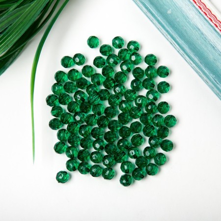 Acrylic beads "Round" 8 mm, 25 gr. Dark green-1