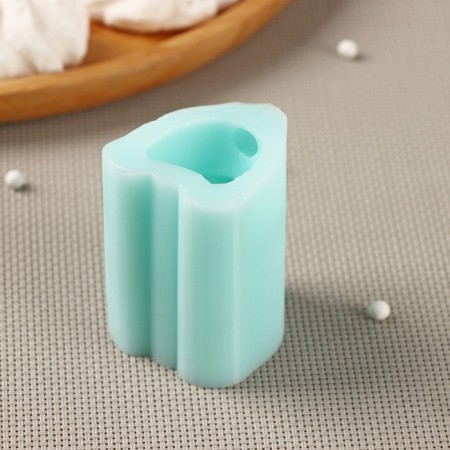 Silicone form "Bunny with a bow", 6 × 4.1 × 3.6 cm, the color is turquoise-1
