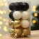 Christmas balls New Year, for the New Year, plastic, d = 3 cm, 16 pcs., Black, gold, white color